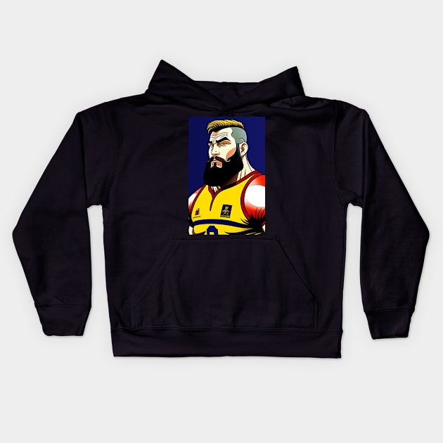 Rugby Player Kids Hoodie by ArtShare